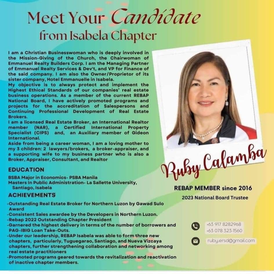 Our representative coming... - REBAP Santiago City Chapter