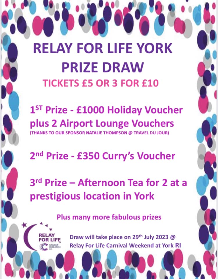 💜 Raffle tickets for our GRAND... - Relay For Life York