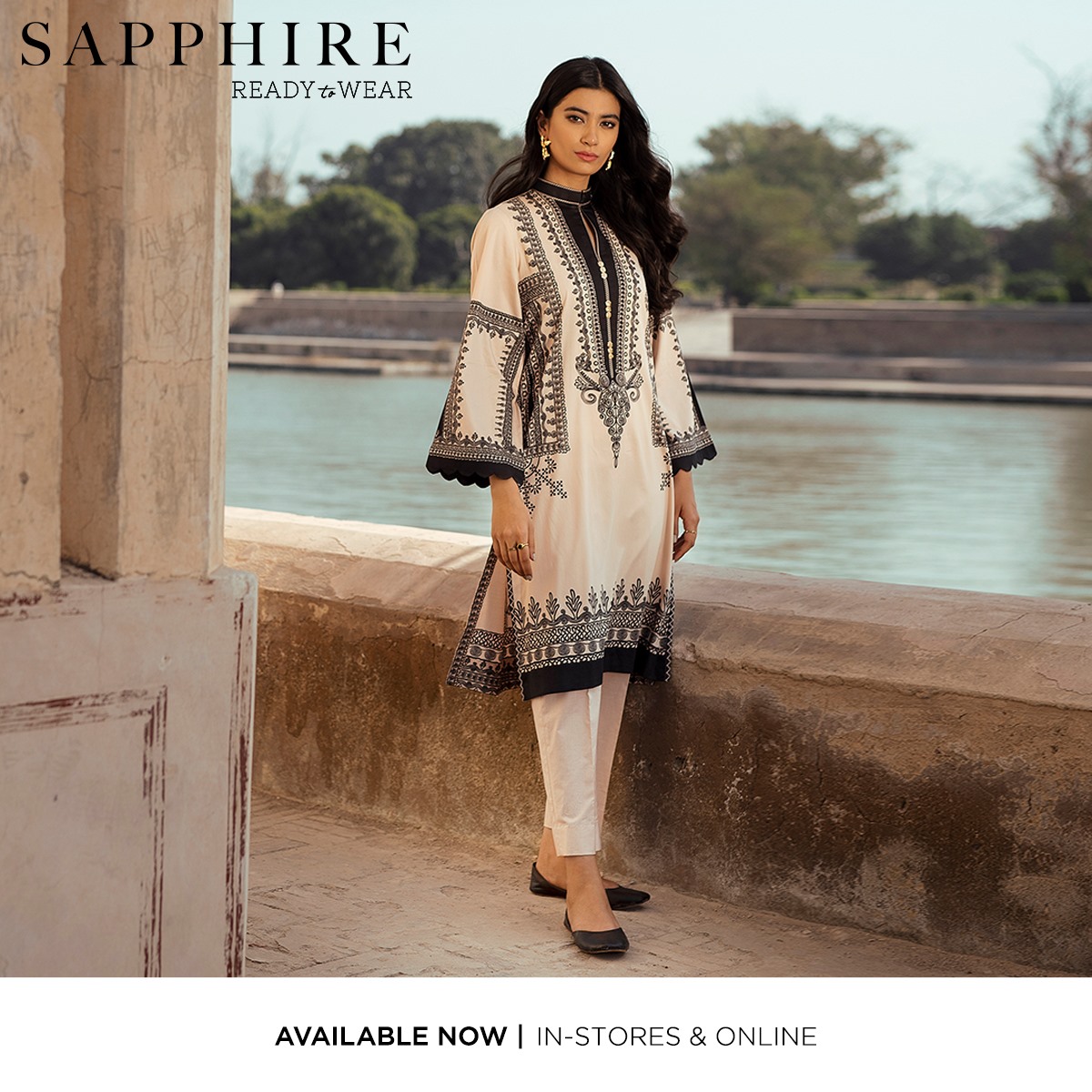 sapphire winter dress Printed black and white kurta makes for elegant evening wear. Shop the latest Ready to Wear range, available now in-stores and online. Product Code: 002PDSIGV9A2 #sapphire #sappirepakistan #sapphirereadytowear wedding guests stingray Teal/Black Prom Dress NEW Color::#30-Yellow Green