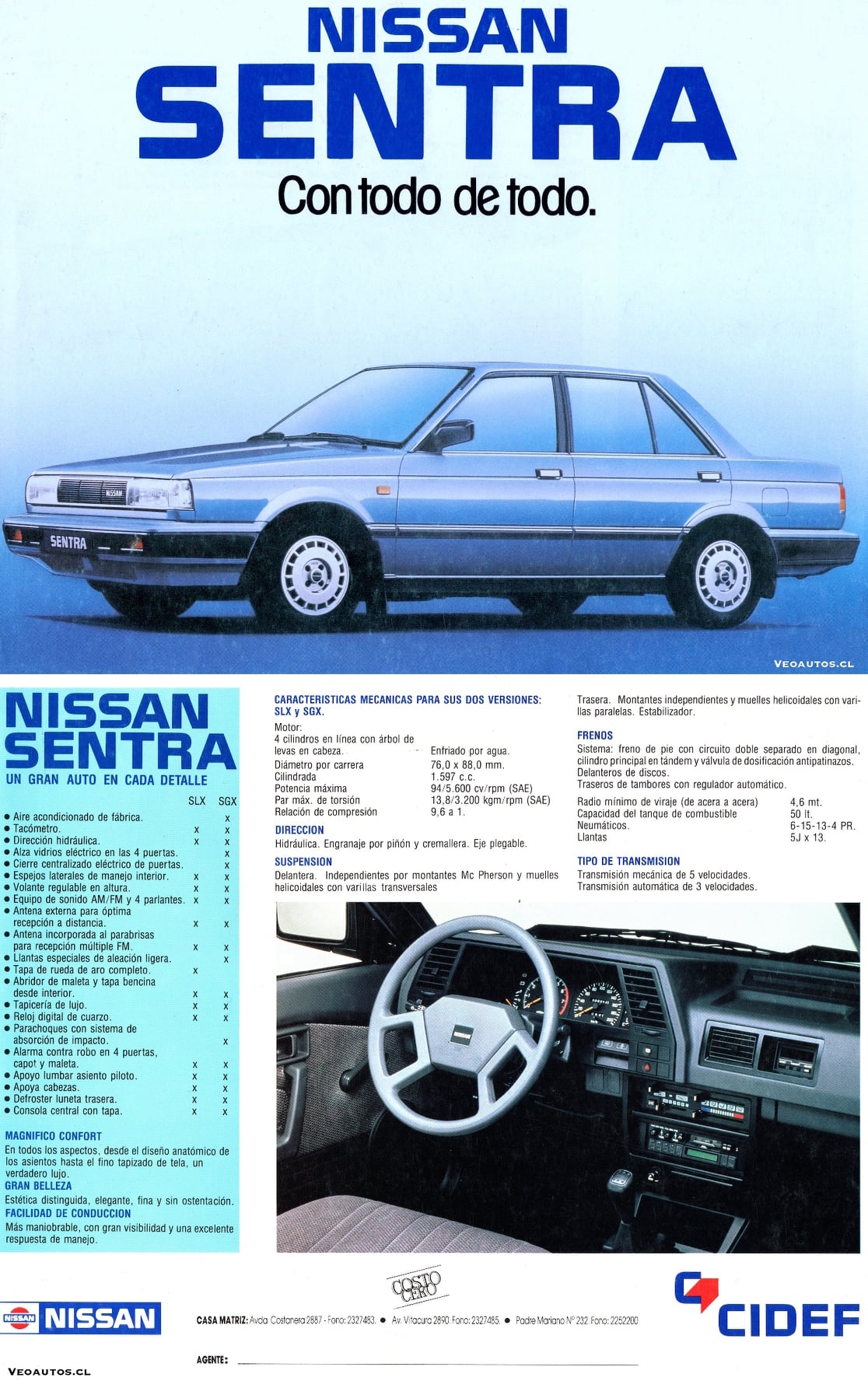 VeoAutos.cl - Nissan Sentra B12. Ficha de Producto 1990,... | Facebook