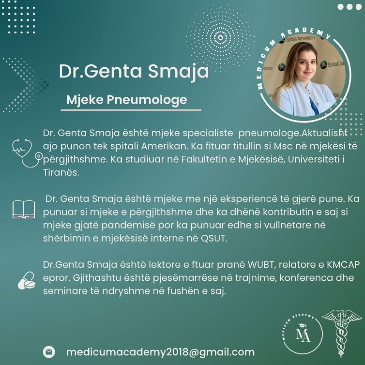 Medicum Academy - Lektorët tanë -> Dr.Genta Smaja (Mjeke...