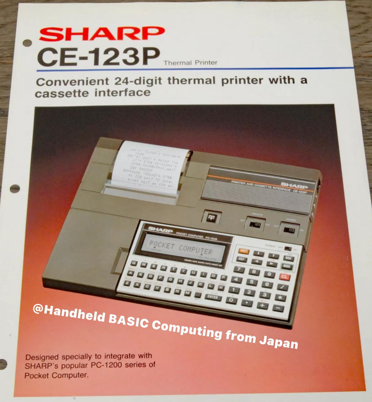 Sharp PC-1211 with working printer and cassette tape interface