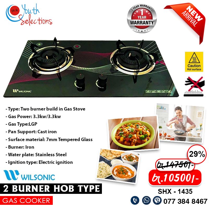 Wilsonic hob type 2 burner Price :... - Youth Selections.lk | Facebook