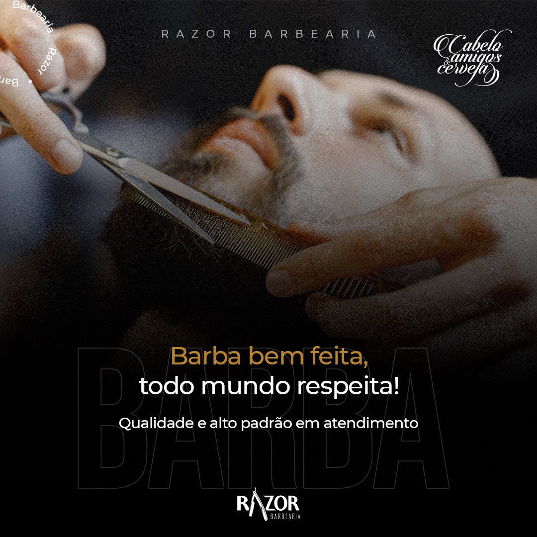 RAZOR Barbearia - Manter a barba desenhada e contornada passa uma ...