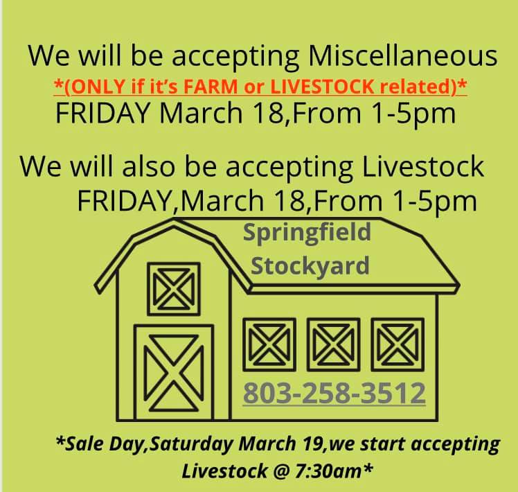 FRIDAY, March 18,2022 accepting... - Springfield Stockyard | Facebook
