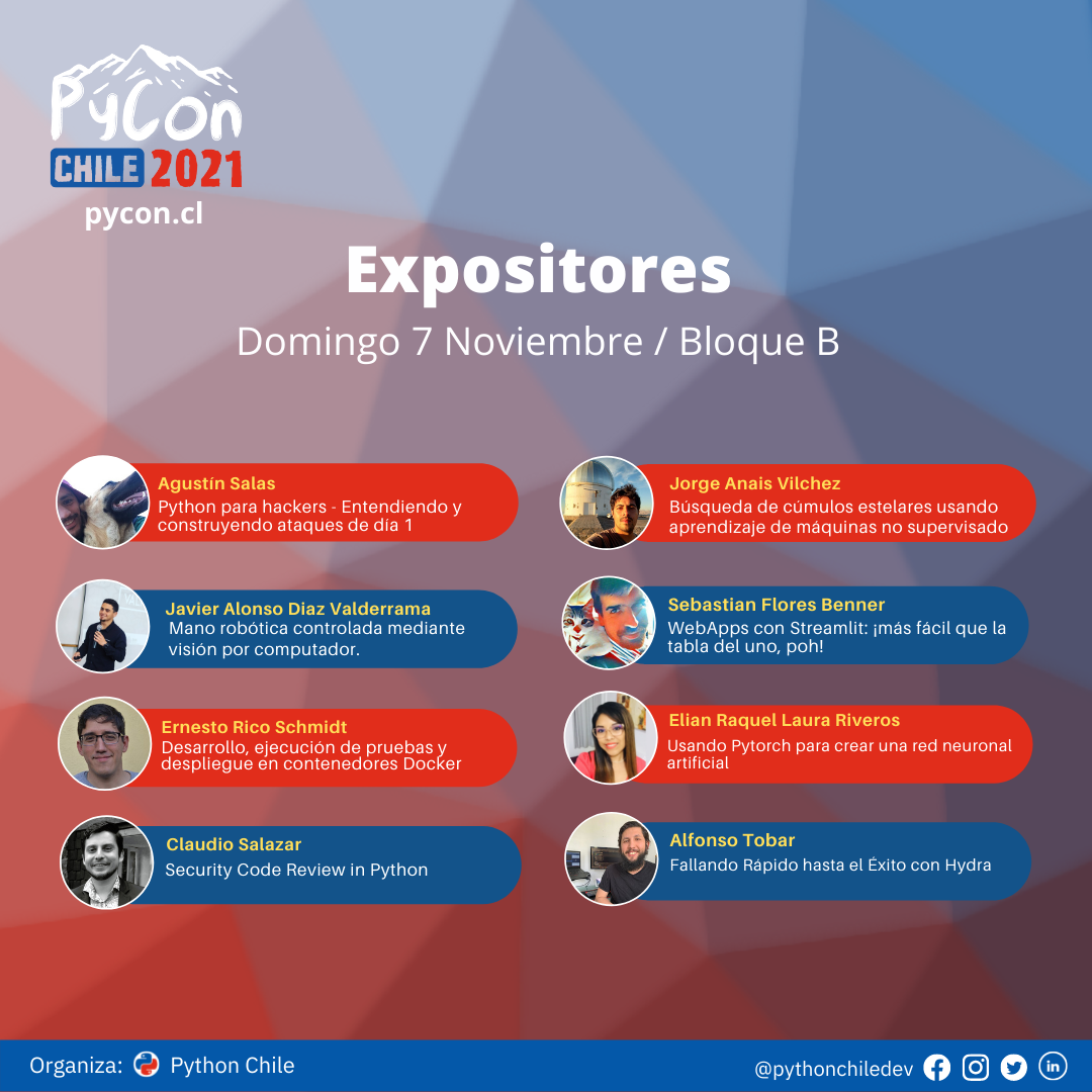 Python Chile - 📢 Conoce las charlas y los Ponentes que...