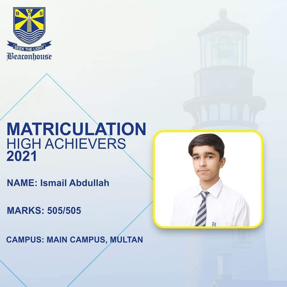 Congratulations Ismail... - Beaconhouse Main Campus Multan | Facebook