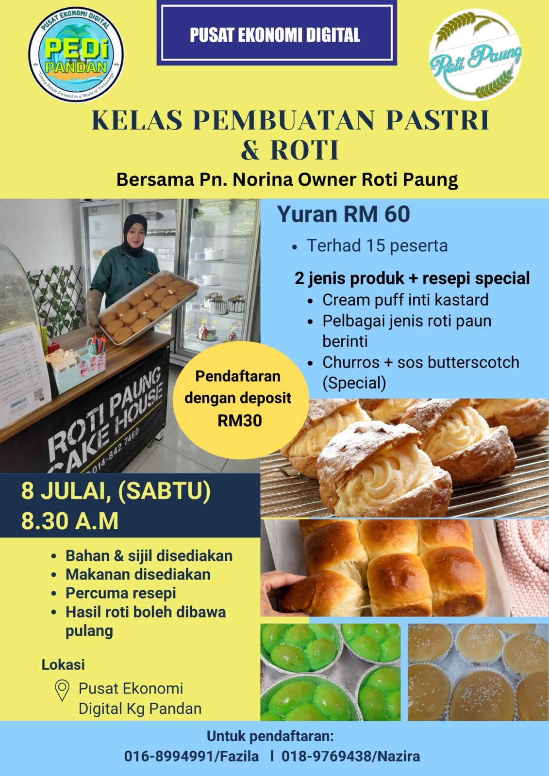 NADI Kg Pandan - ‼️KELAS PEMBUATAN PASTRI & ROTI‼️...