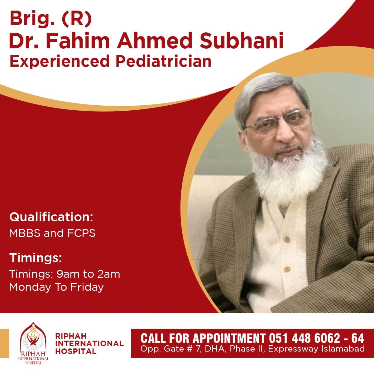 Brig. (R) Dr. Fahim Ahmed... - Riphah International Hospital.