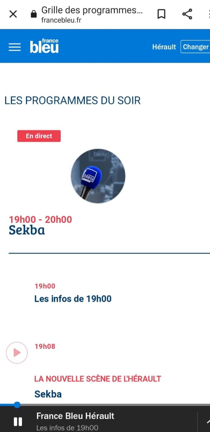 Sebka - Mon interview d'hier soir sur France Bleu Hérault... | Facebook