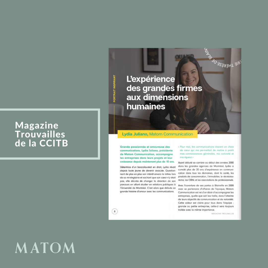 Matom Communication - Me retrouver dans cette édition du magazine ...