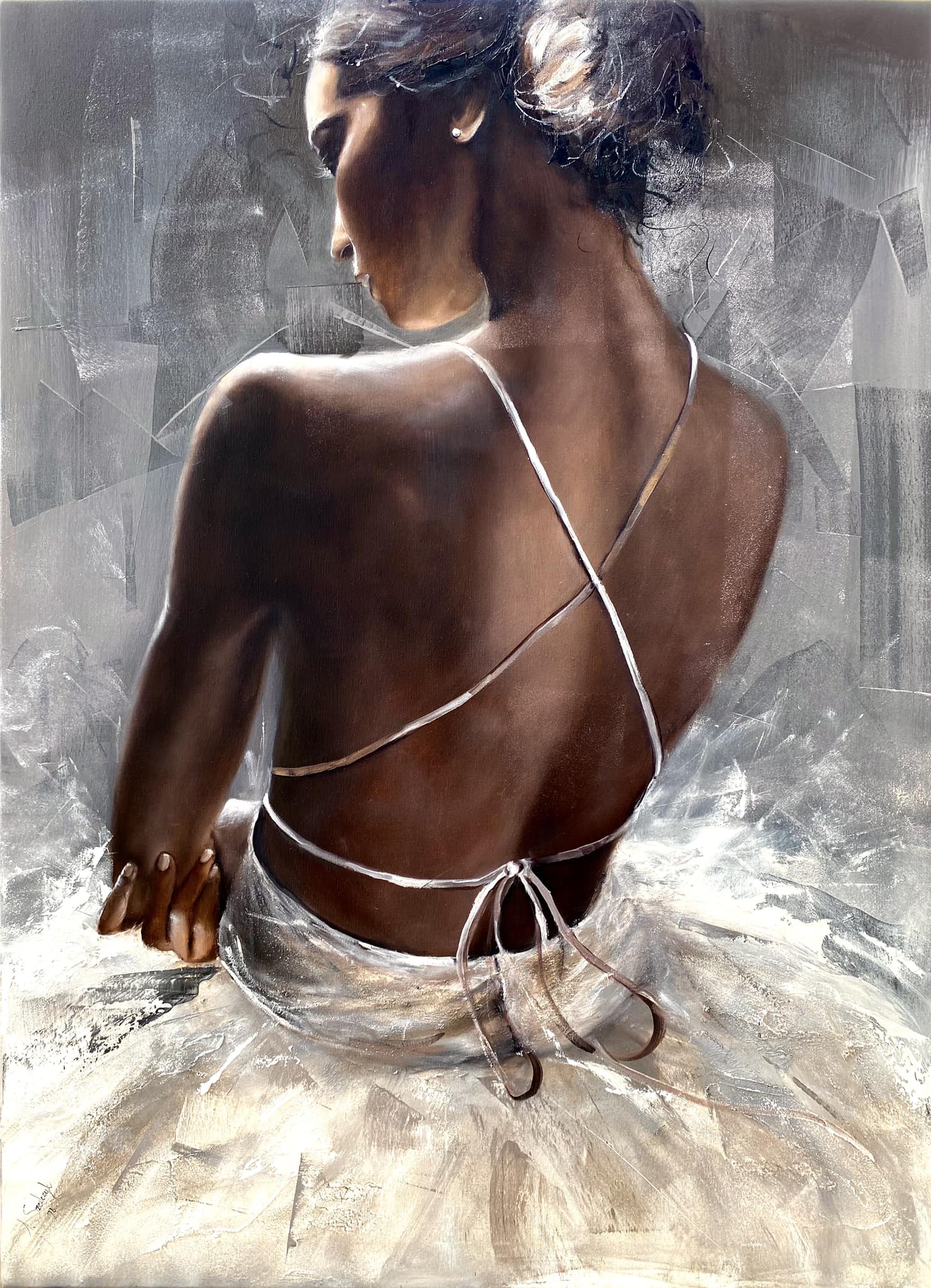Oil painting on canvas 110x80 „Analiza” Author Joanna Szewczyk