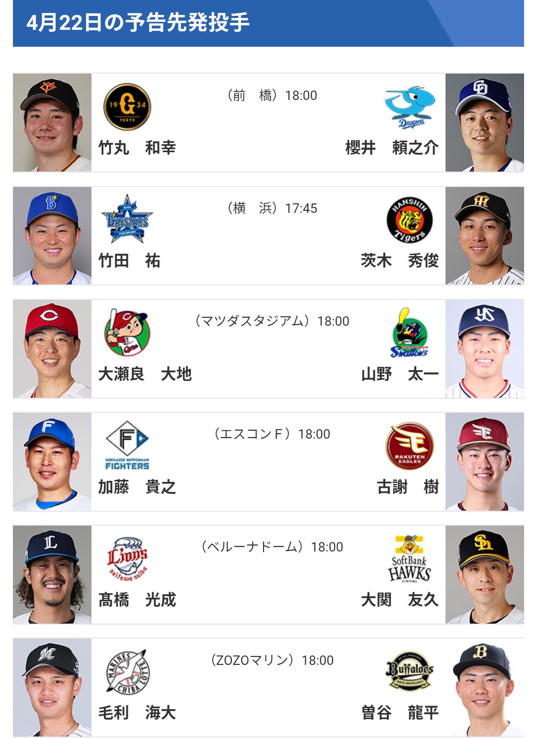 明日 の プロ 野球 予告 先発