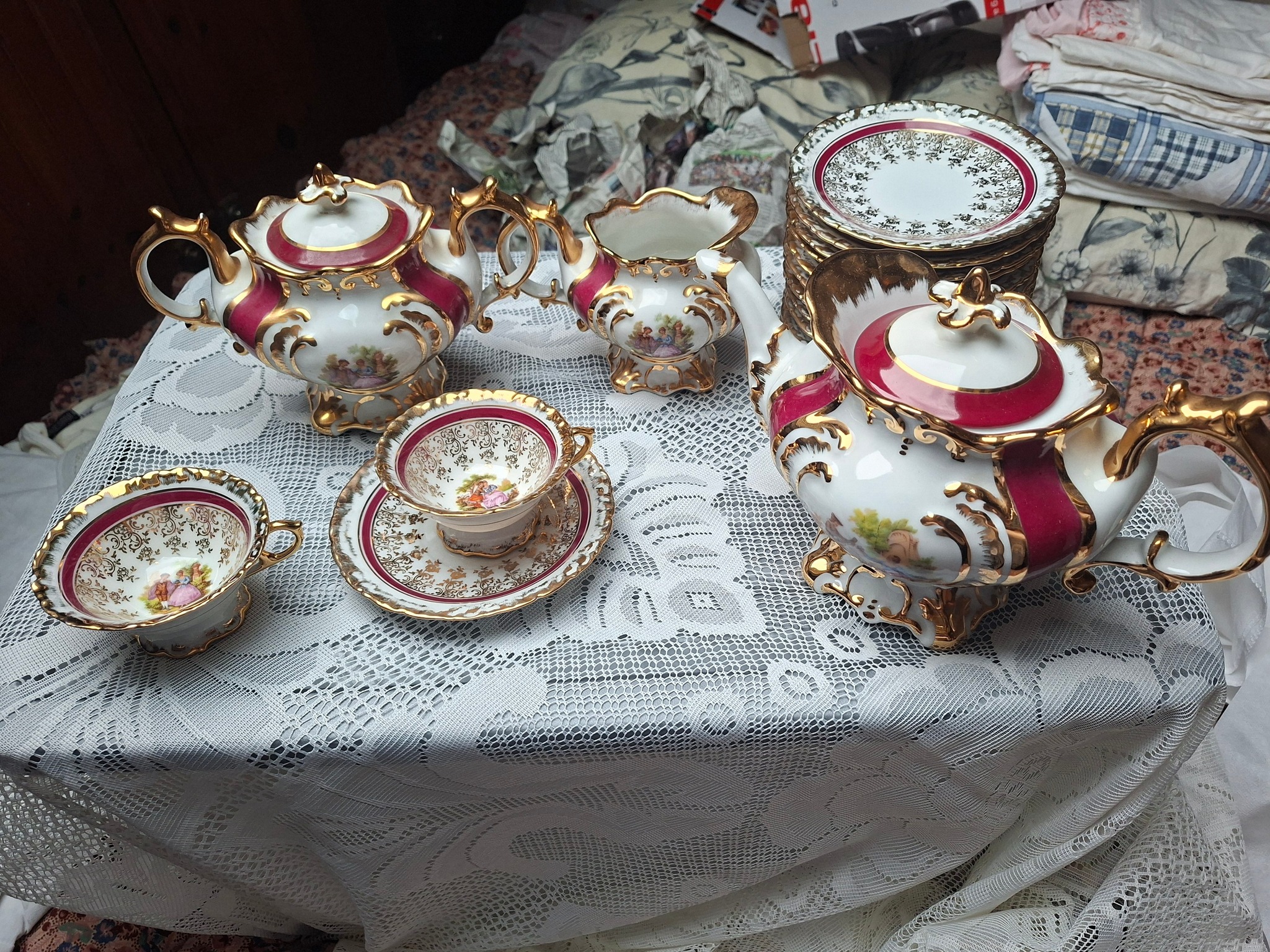 Tognana Audrey Lot De 6 Tasses à Café Avec Soucoupes - New Bone China Multicolore - Motif Floral Élégant