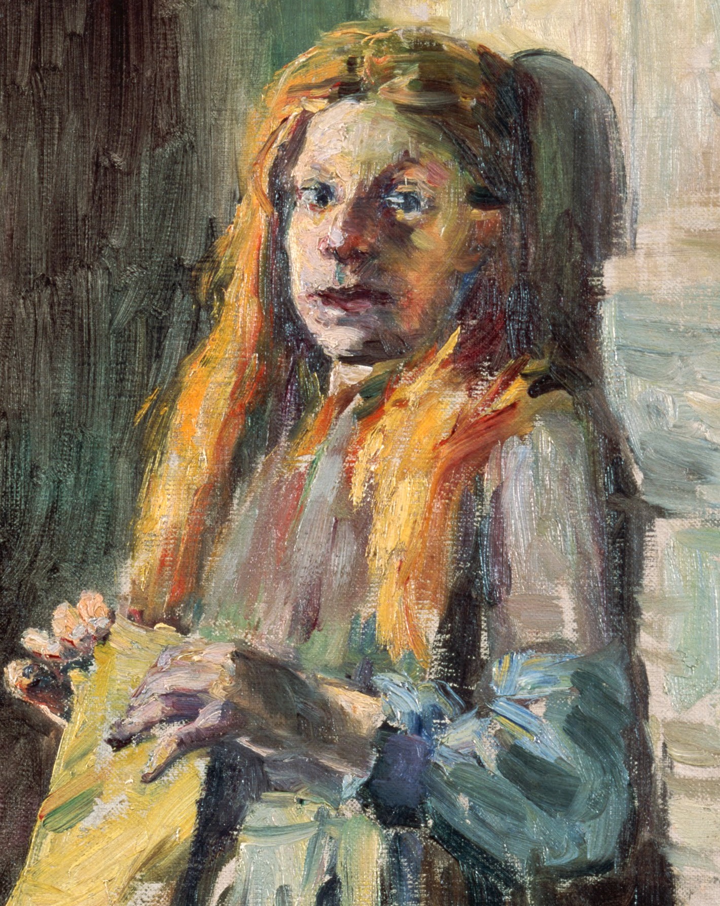 Kuroda Seiki's Woman Sewing painting