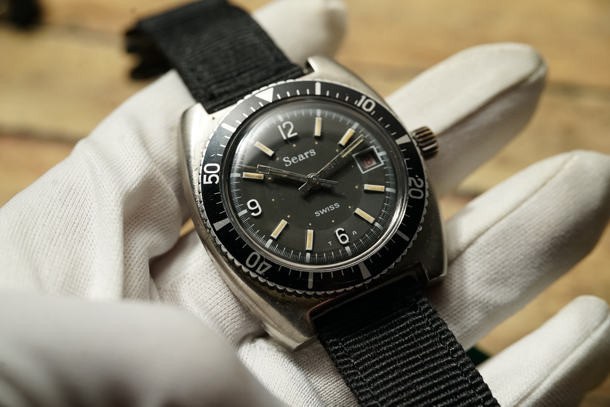 Vintage Sears diver watch with rotating bezel for sale