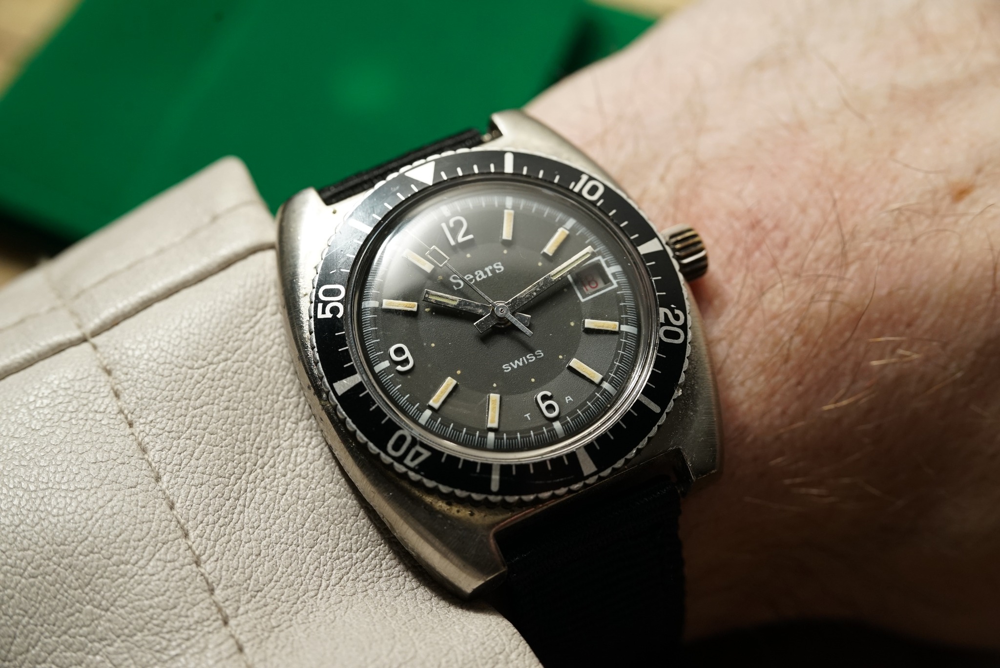Vintage Sears diver watch with rotating bezel for sale