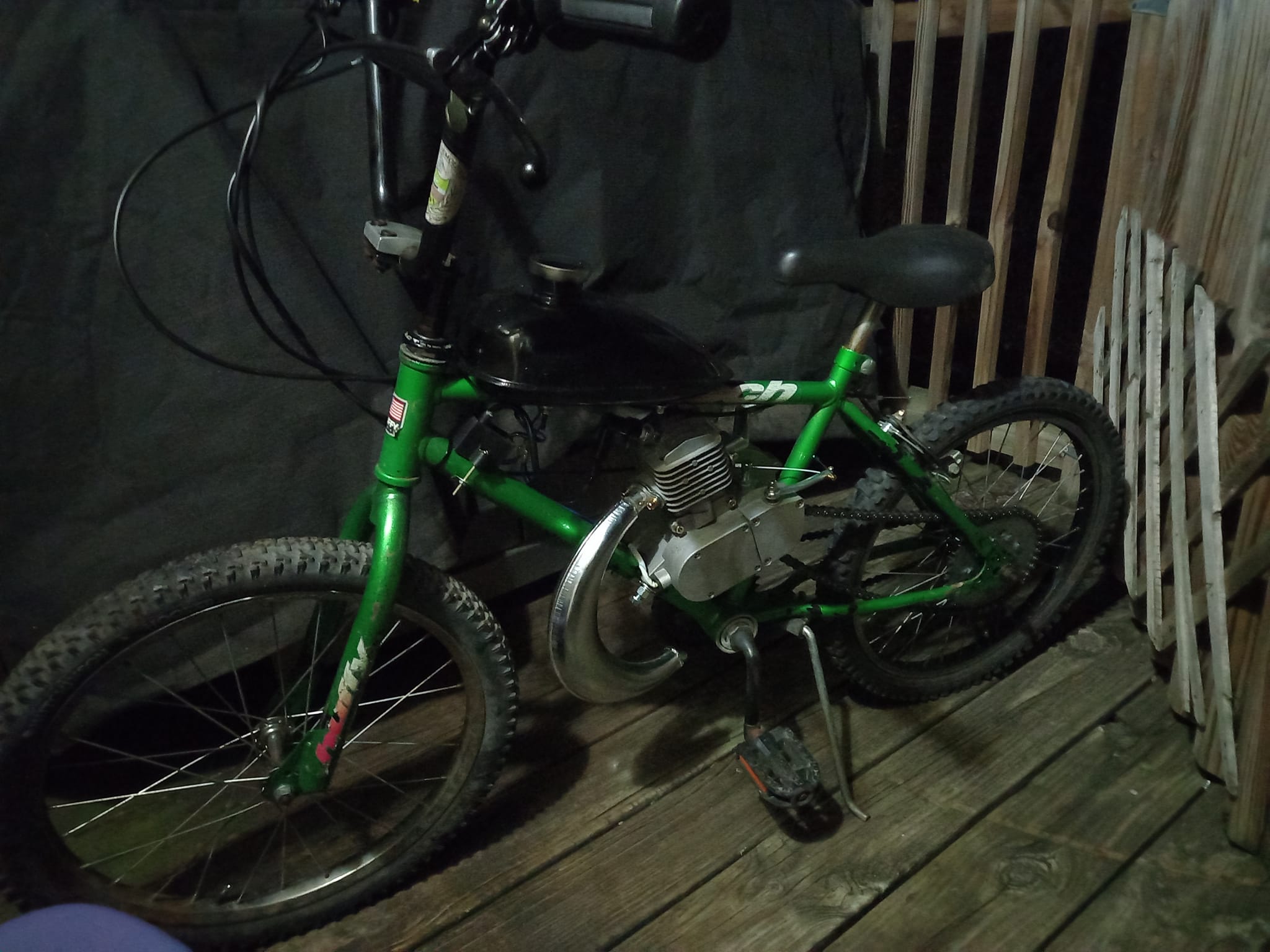 Frankenstein 2.0 motorized BMX bike build with YZ 80 pipe