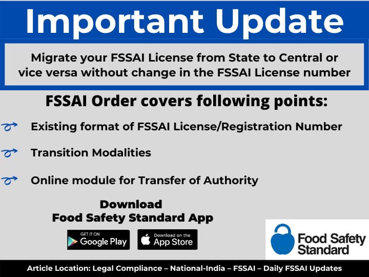 Food - Important FSSAI Update Migrate from State Licence to Central ...