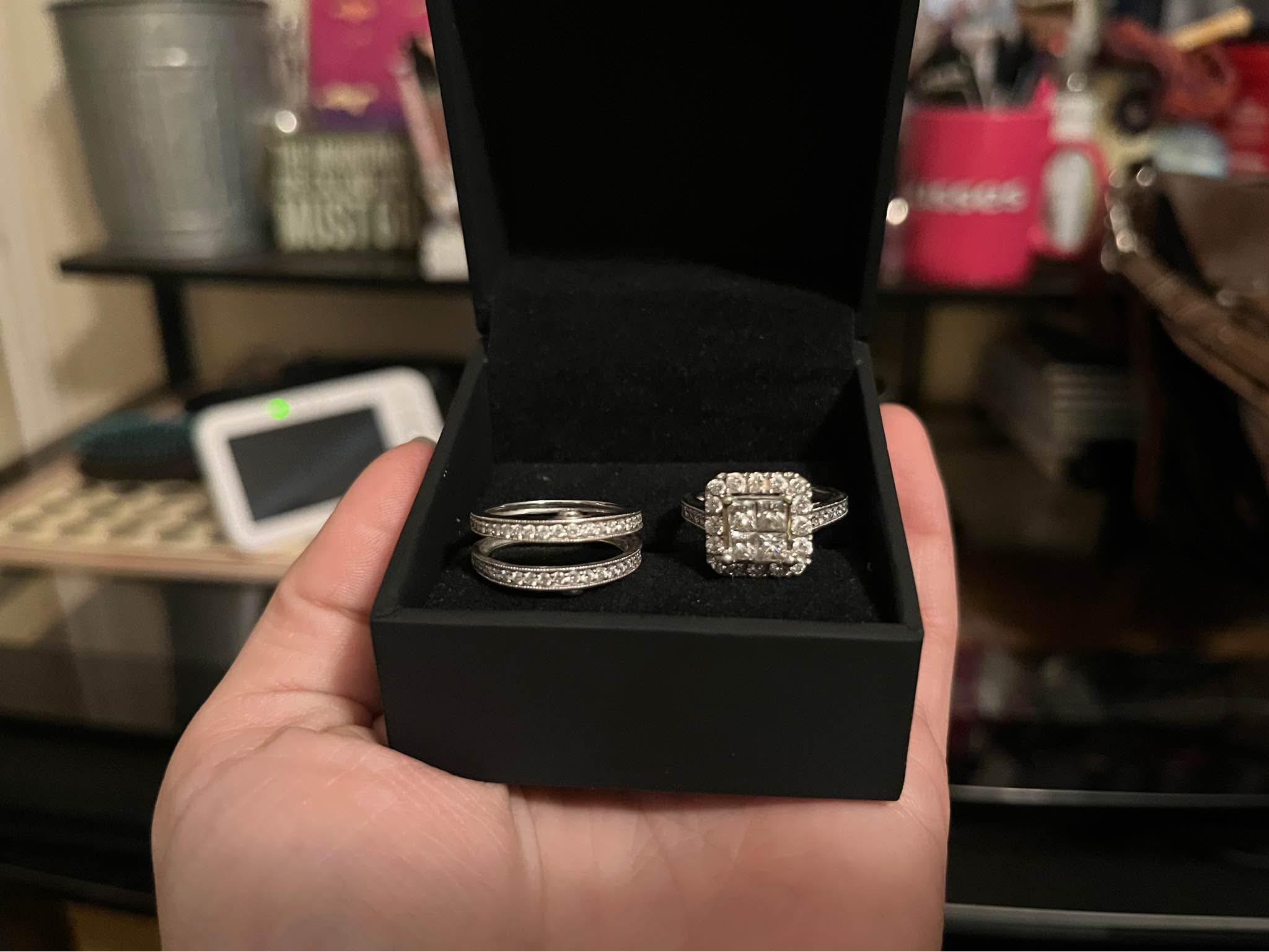 Zales 1.5 CT Quad Princess-Cut Diamond Bridal Set 14K White Gold