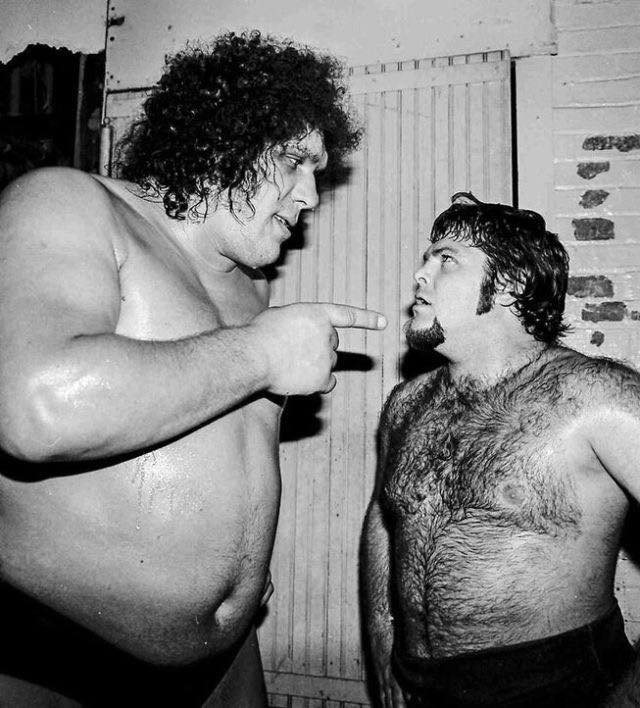 Amazing shot of Andre The Giant & Stan Hansen!