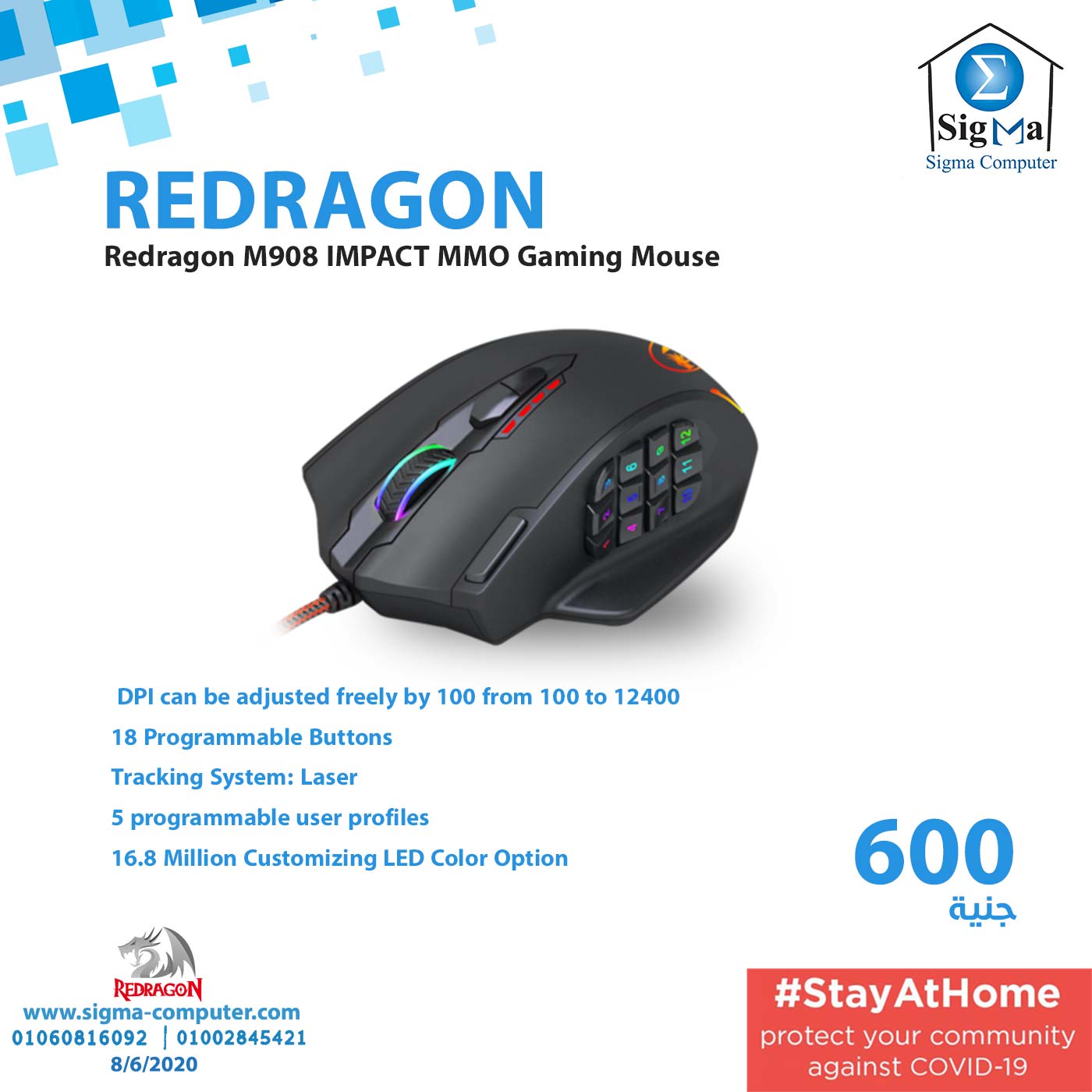 Sigma Computer - Redragon M908 IMPACT MMO Gaming Mouse up...