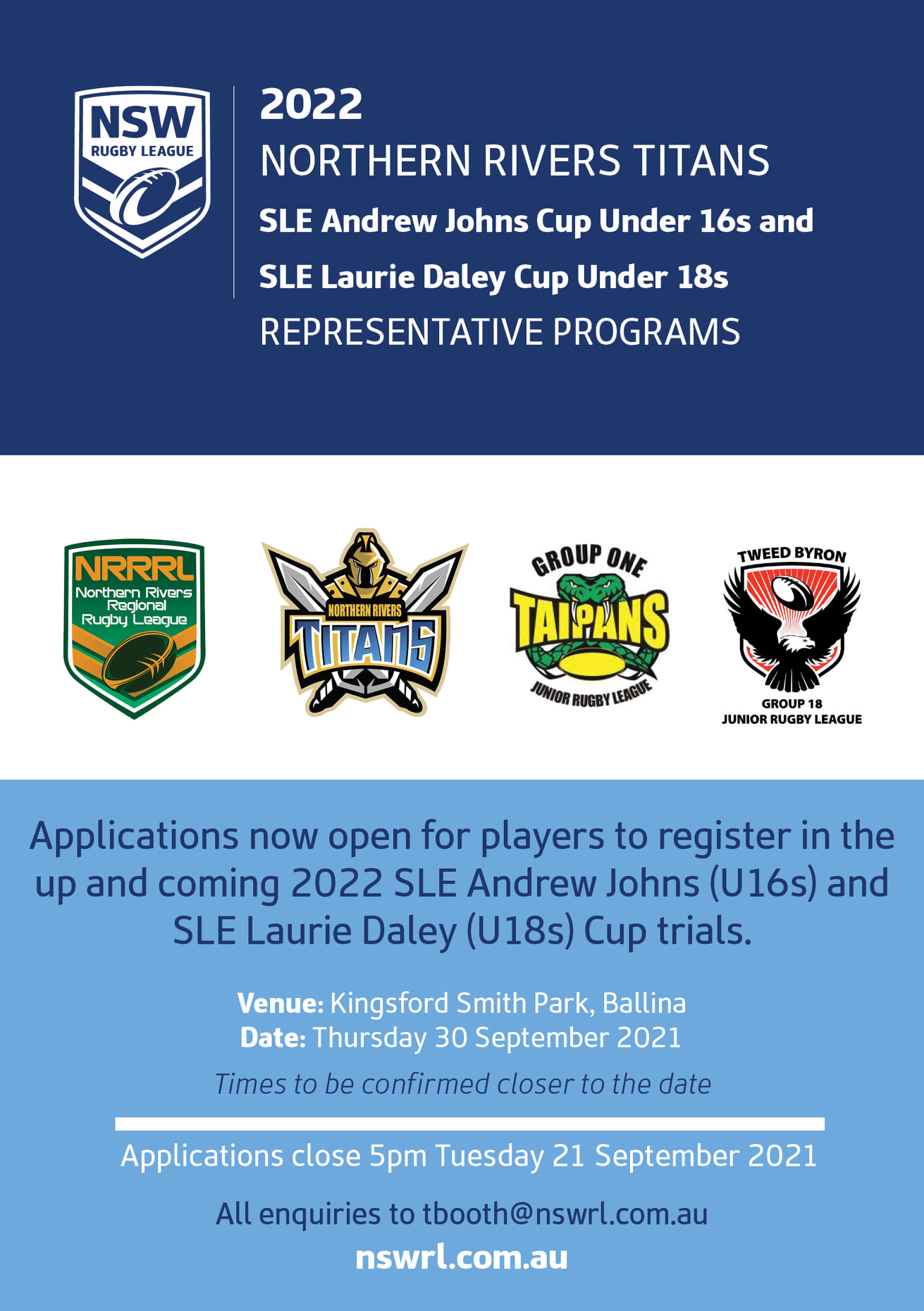 Rugby League Northern Rivers - Player applications are now open for the ...