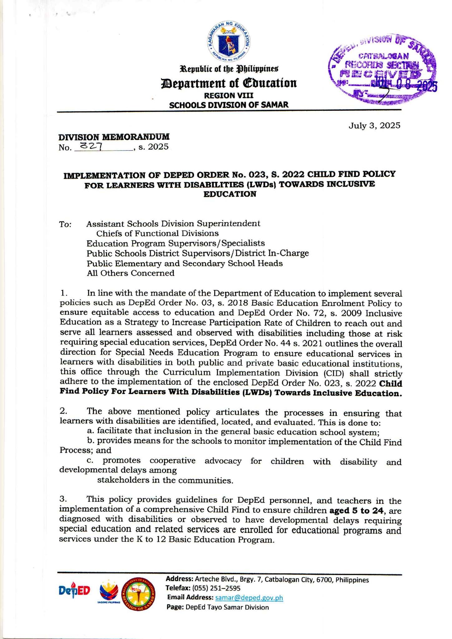 Samar ICT Community | Division Memorandum No | Facebook