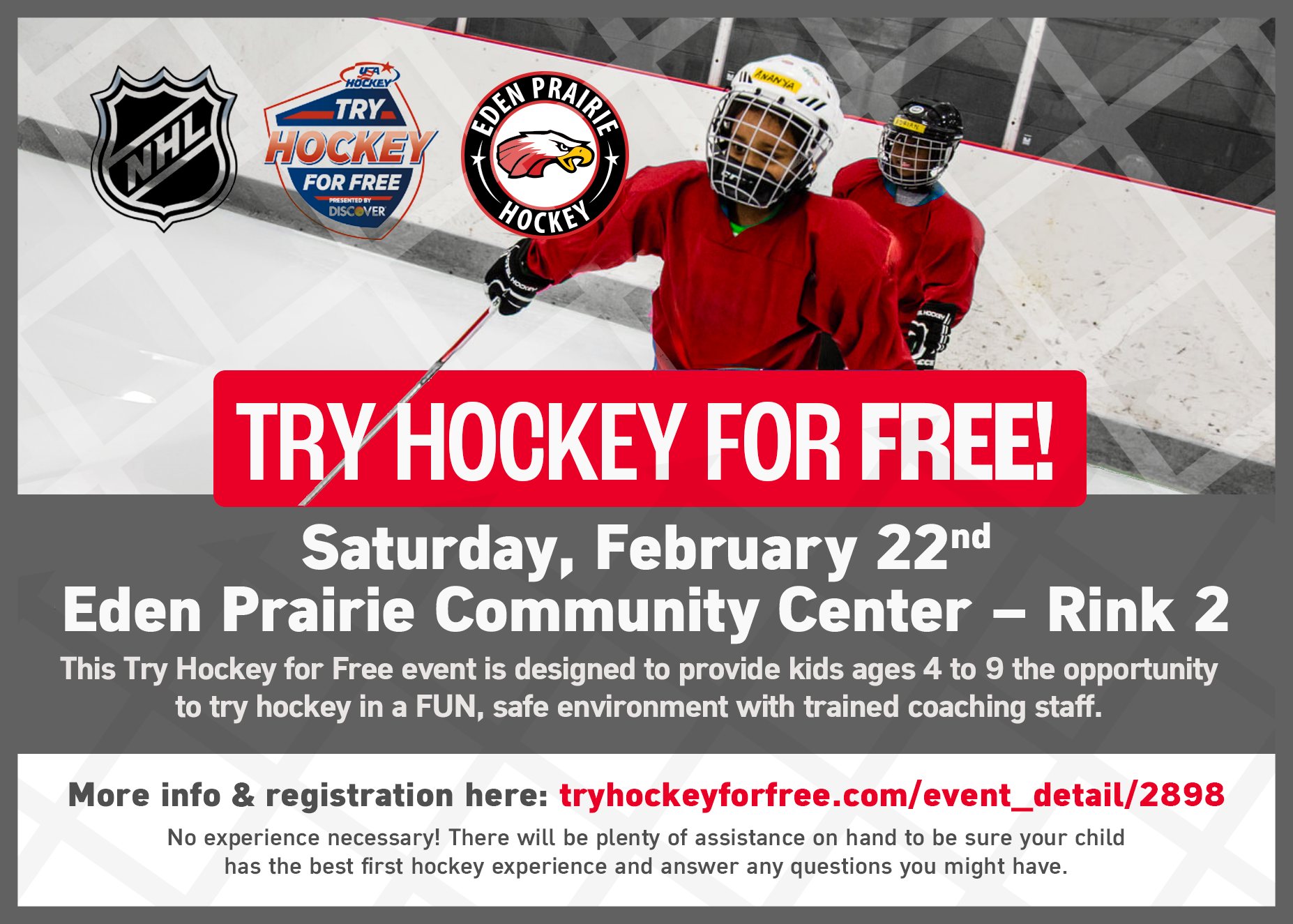 Try Hockey for Free - 2/22 - 3 pm - EPCC Rink #2