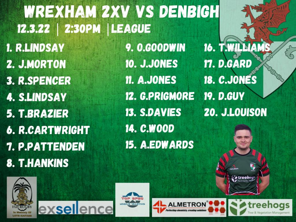 🟢 2XV vs Denbigh 🔴 Your squad to... - Wrexham Rugby Club Ltd | Facebook