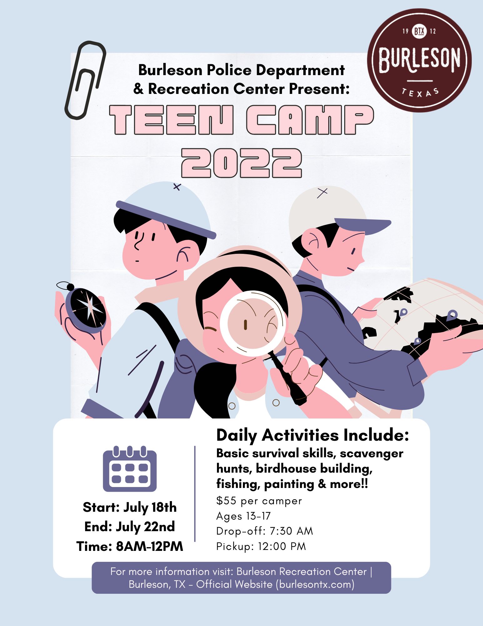 We’re proud to introduce... - Burleson Parks and Recreation
