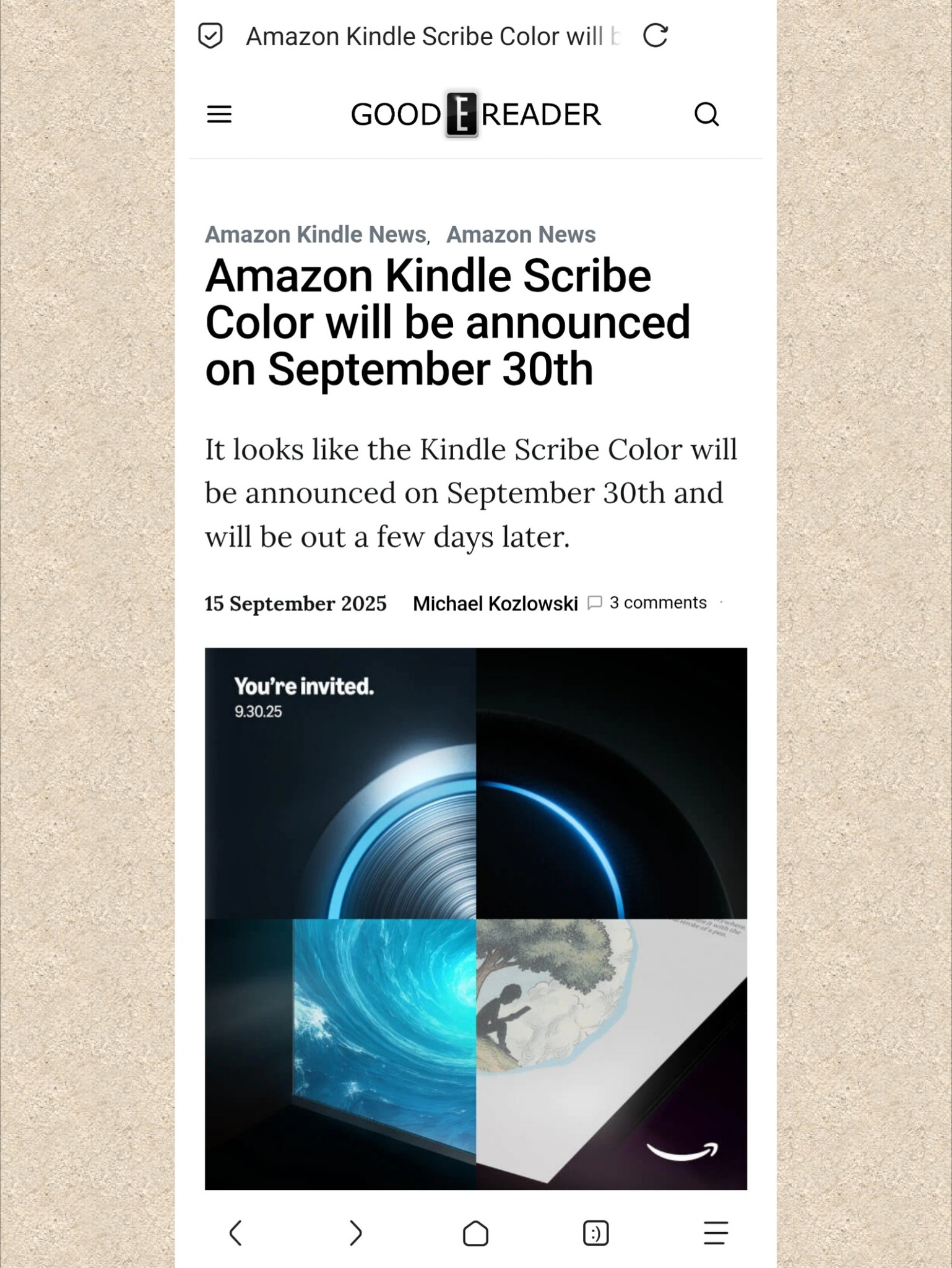 電子書閱讀器討論區 | Kindle scribe疑似要出彩色版了，從Good-ereader的小道消息看起來很可能在這個月底發佈 ...