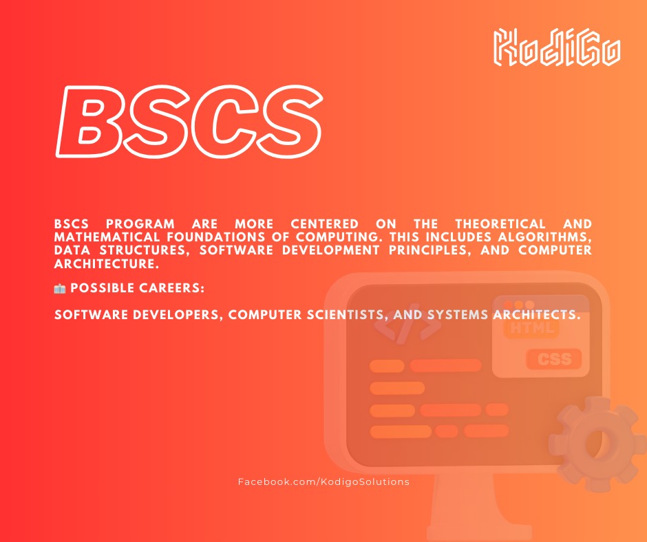 KodiGo - What is the difference between BSIT, BSCS, and BSIS?