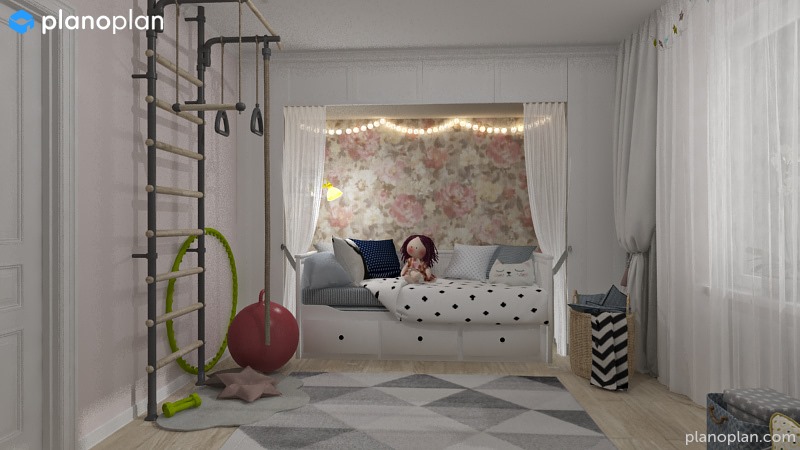 Планоплан - Cute children's room for a girl from Elena #3d...