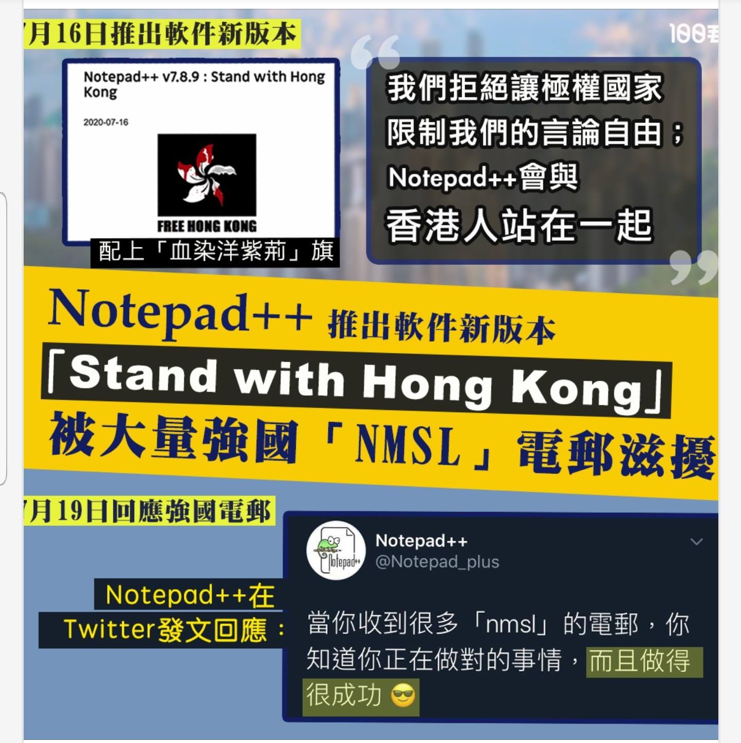 D100 Fans Club - 文字編輯軟件Notepad++為撐香港人，早前推出名為「Stand with... | Facebook