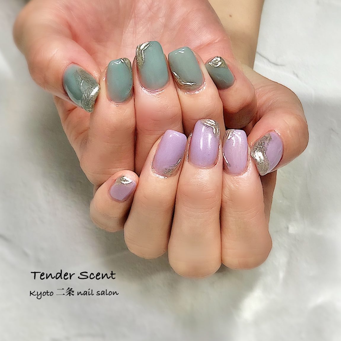 Tender Scent テンダーセント アシメネイル 京都ネイル 京都ネイルサロン ネイルスクール京都 二条ネイル Tenderscent 春ネイルデザイン ネイルデザイン Naildesign Nail ネイル デザインネイル 春ネイル メンズネイルサロン フィルイン一層