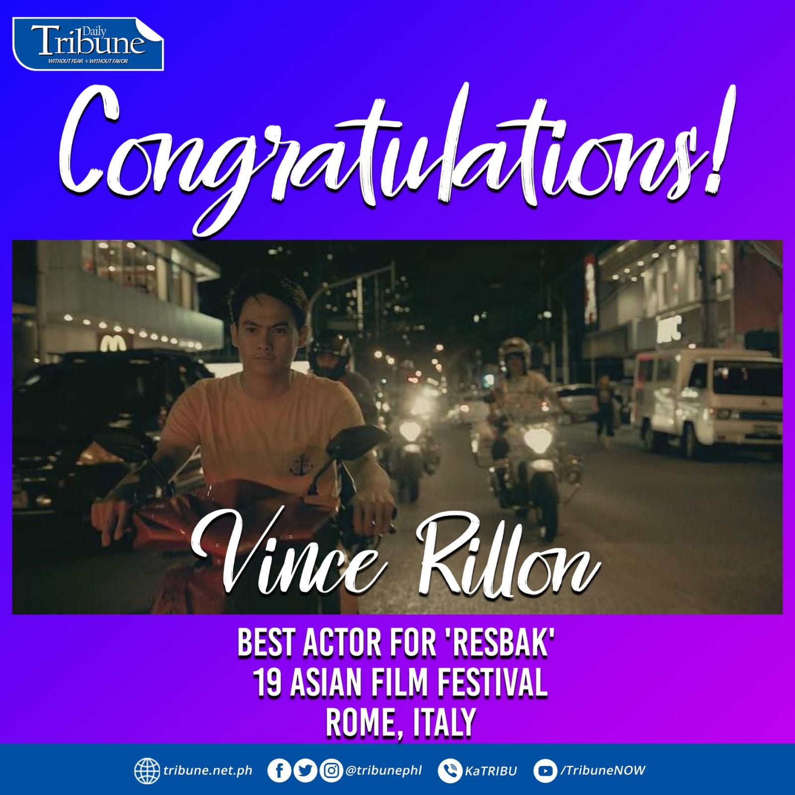 Daily Tribune - LOOK: Vince Rillon wins Best Actor in the...