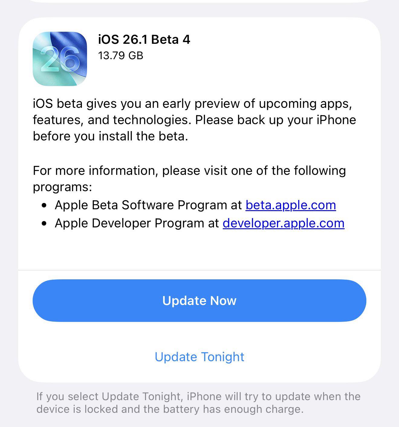 iOS | Apple just pushed iOS 26.1 Beta 4 live for testers | Facebook