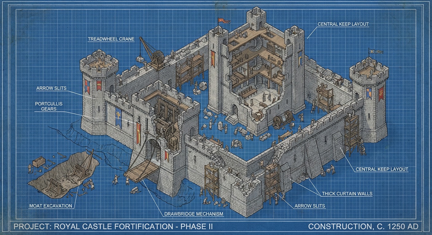 Giang - “Isometric cross-section of a medieval stone castle ...