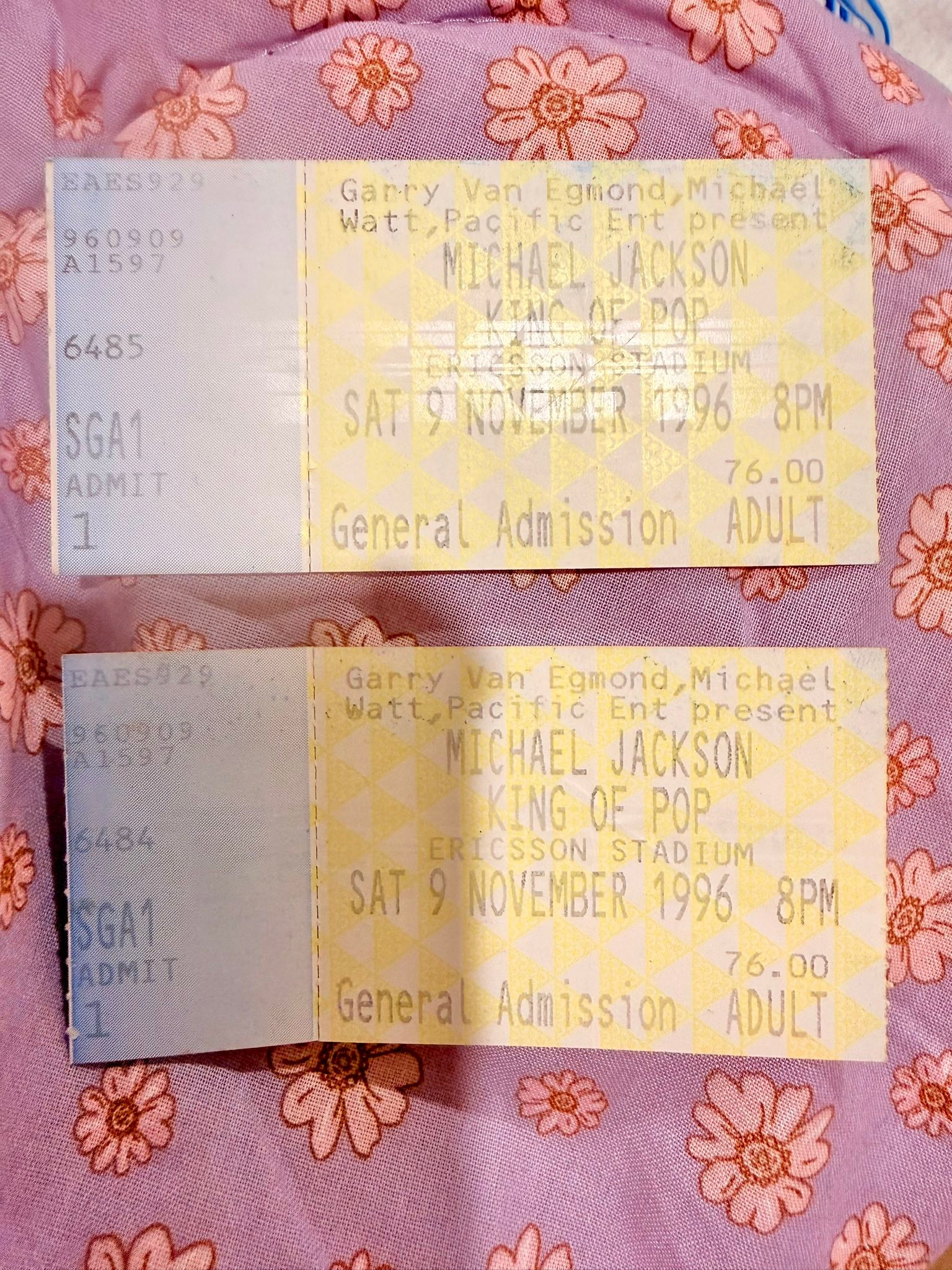 MJ fan Andy Vega recently shared his Bad Tour memorabilia