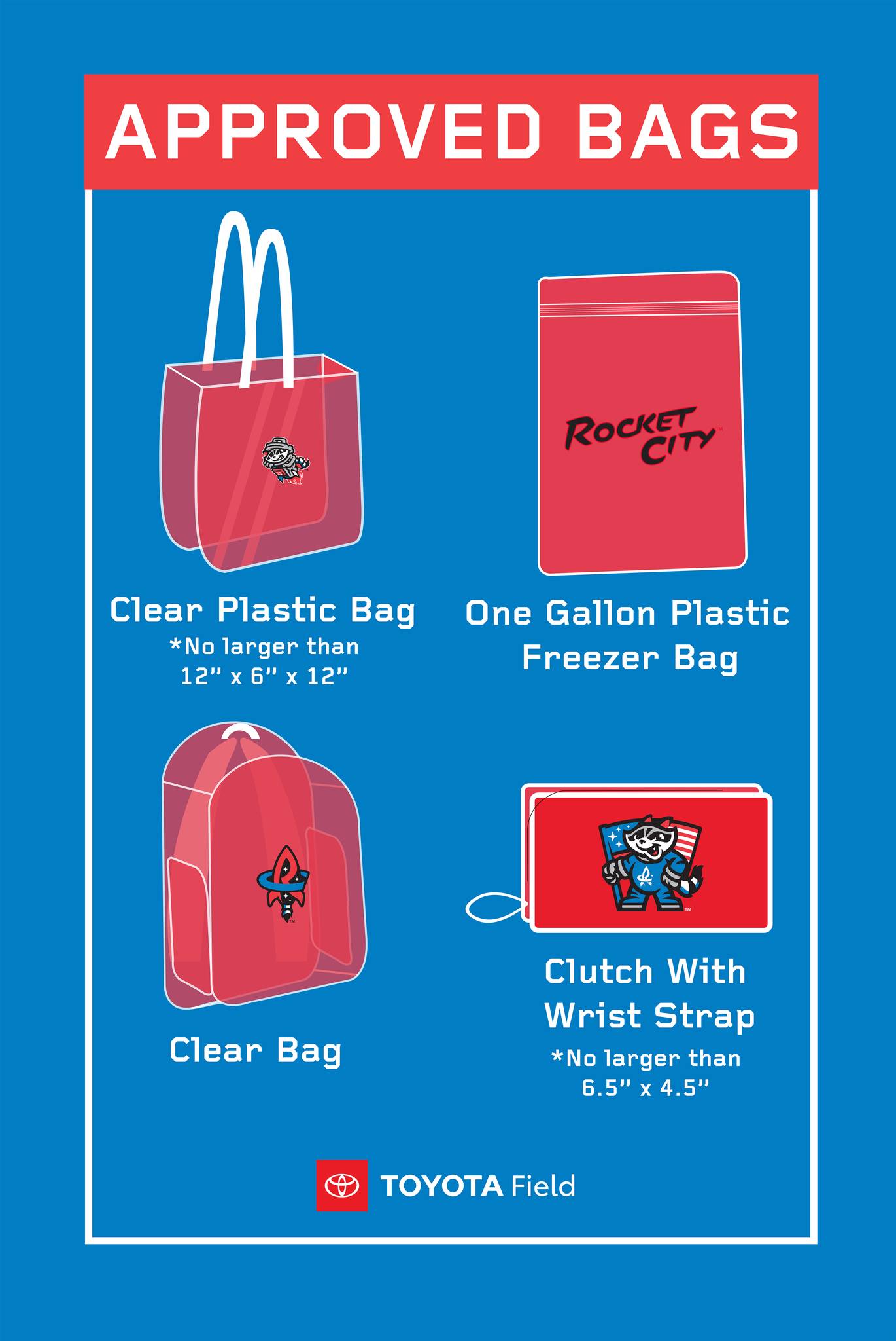Rocket - FRIENDLY REMINDER: Toyota Field has a clear bag policy