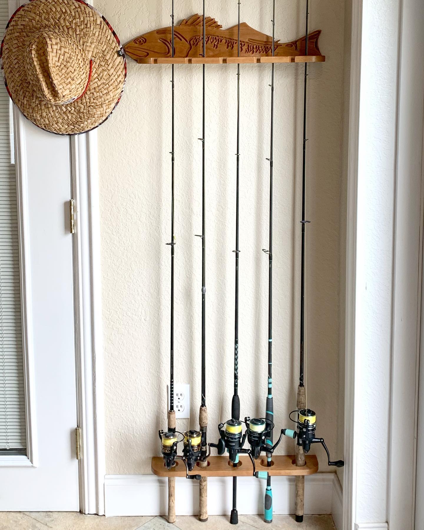 South Tampa Woodworks - The Redfish Rod Rack is installed and our poles ...