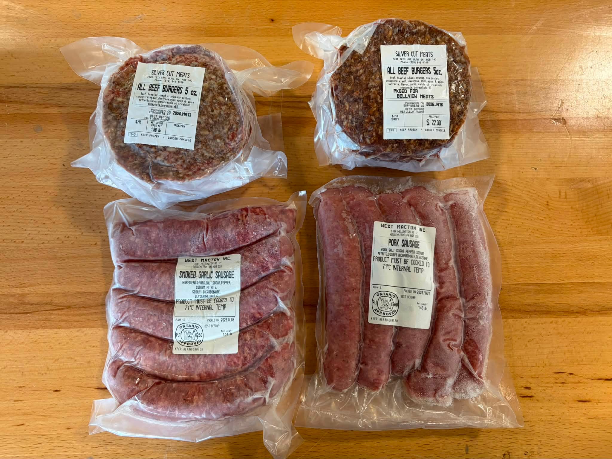 Del Zotto Butcher Shop's meat packages for BBQ and family