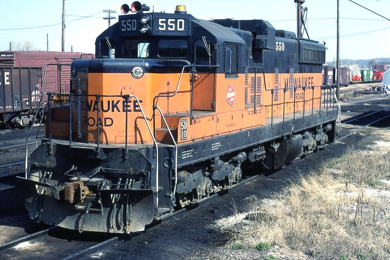 Milwaukee road sd10 locomotive spotted in Iowa