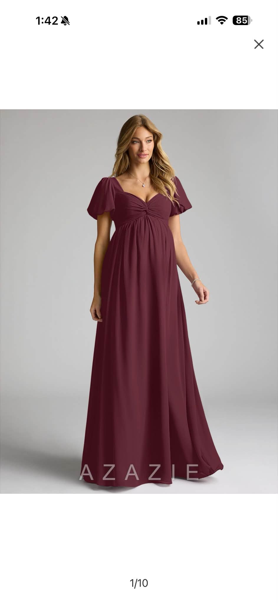 Azazie Cabernet Chiffon Maternity Bridesmaid Dress Size 14 for Sale or Borrow