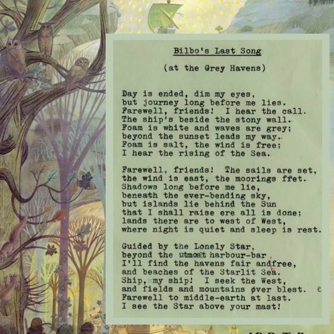 Kidding - Happy National Poetry Month! This beautiful poem by JRR