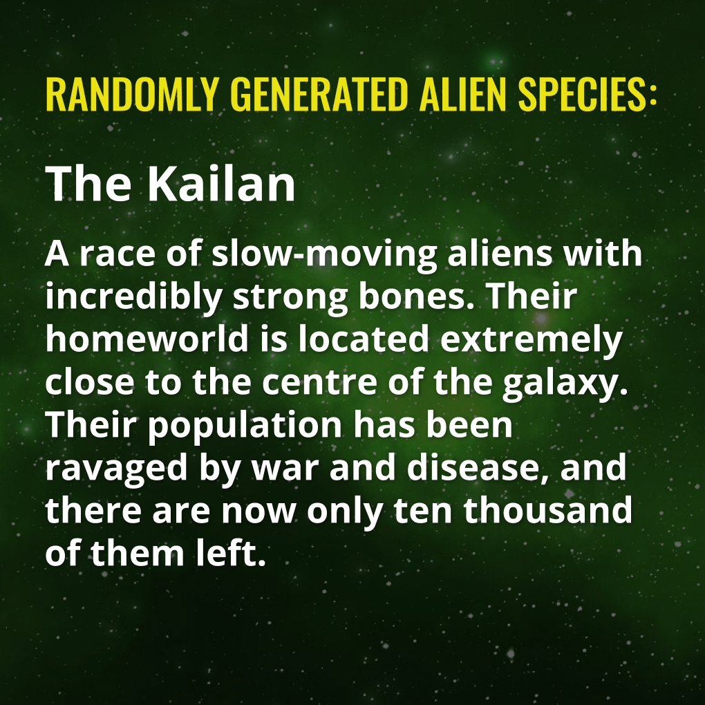 SciFi Ideas - More randomly generated alien species here:...