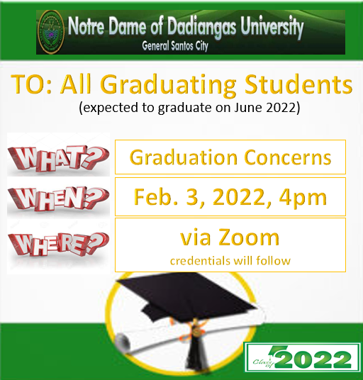 NDDU Supreme Student Government - ANNOUNCEMENT FROM: Office of Student ...