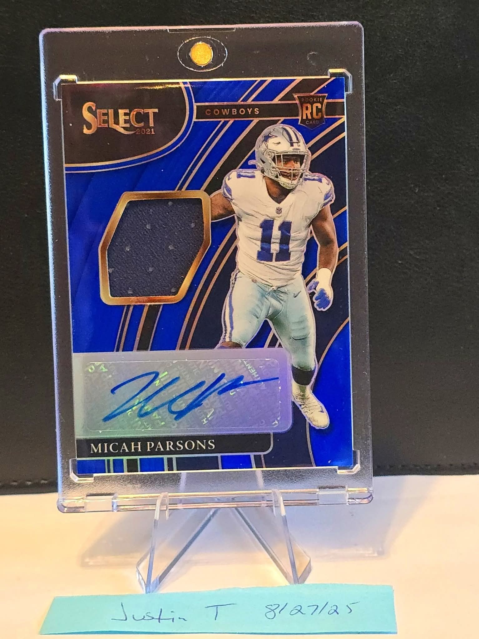 Micah Parsons 2021 Select Blue Prizm RPA rookie patch auto