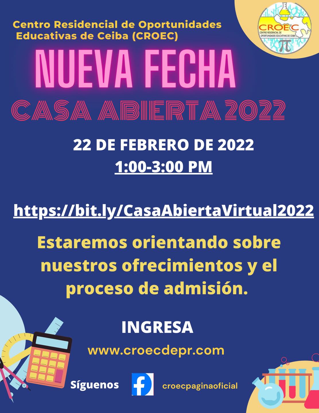CROEC - Conoce el proceso de admisión en nuestra abierta https://bit.ly ...
